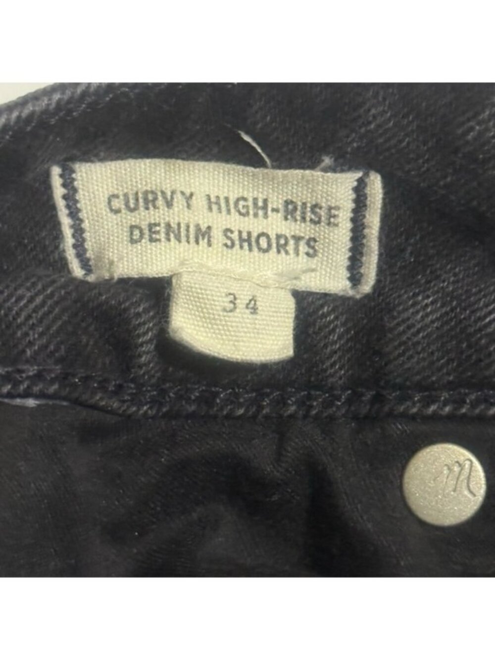 Curvy Black High-Rise Distressed Denim Shorts - Picture 4 of 5